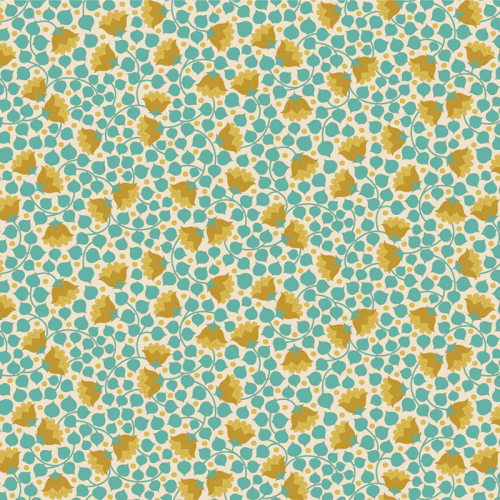 Tilda Patchwork Stoff Baumwolle - Wallflower - Bellflower Teal
